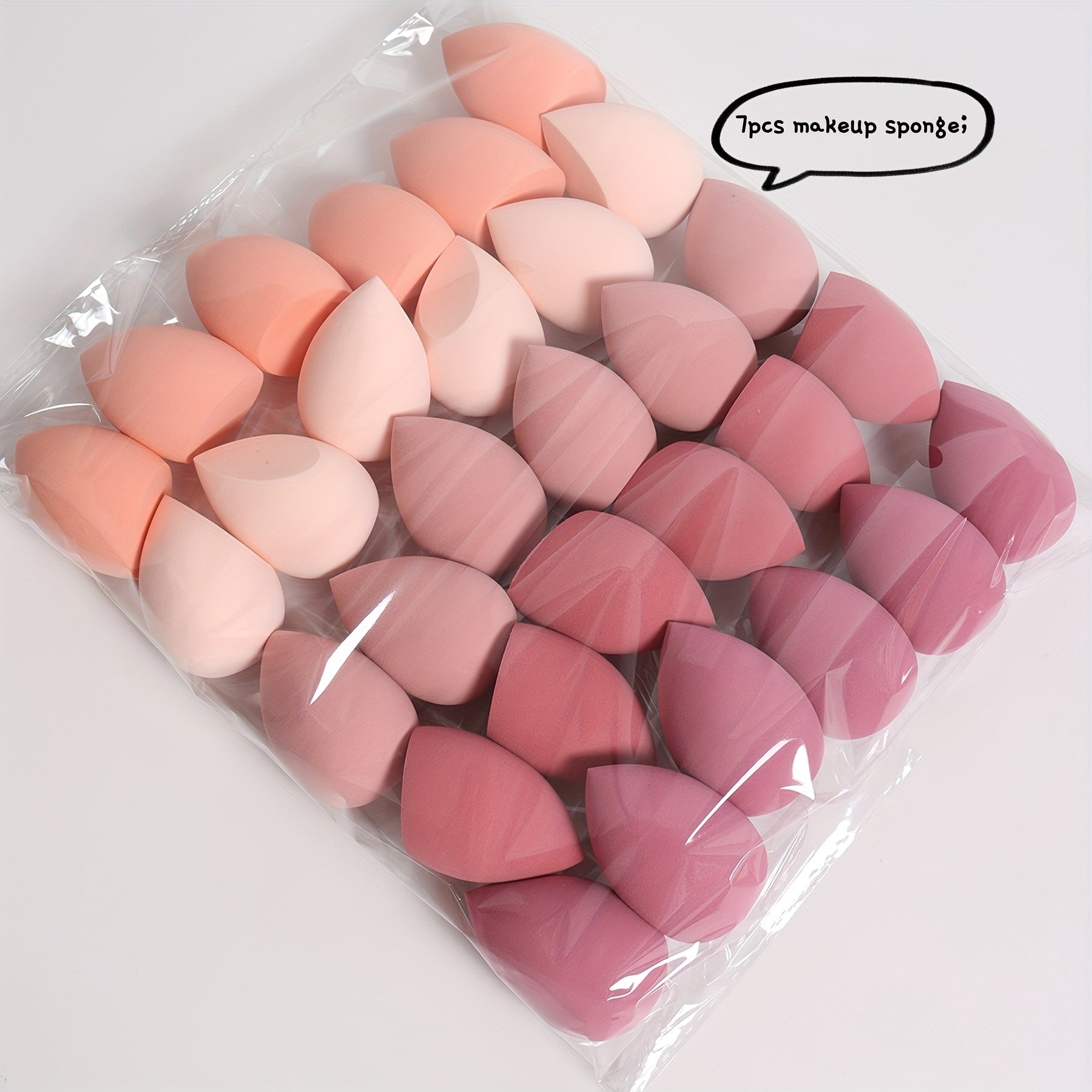 7pcs Multi-Color Makeup Sponges and Beauty Blenders, Dry and Wet Use Puffs