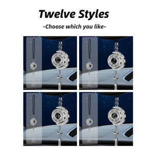 Elegant Crescent Moon Car Charm - Zodiac Series