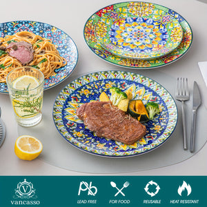 6pcs Dinner Plate Porcelain Boho Style Plates For Dinner