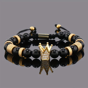 Royal Golden Crown Charm Men Bracelet