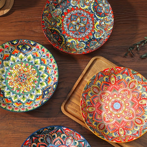 1/2/4pcs | 8" Colorful Ceramic Plates