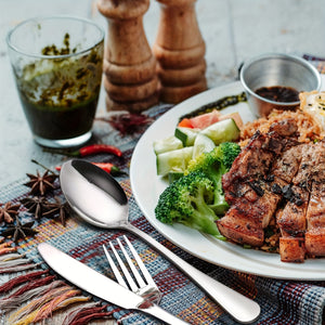 30pcs Silverware Set for 6 | Durable Black and Golden Stainless Steel