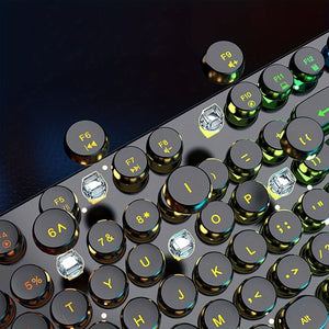 Hot Mechanical Keyboard - Wired Retro Round Key Keyboard