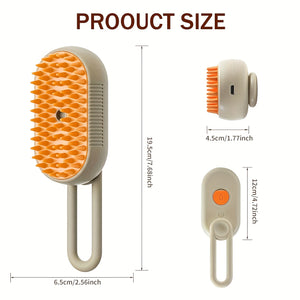 3-in-1 Rechargeable Cat & Dog Hair Removal Steam Comb with Bristles & Steam Technology