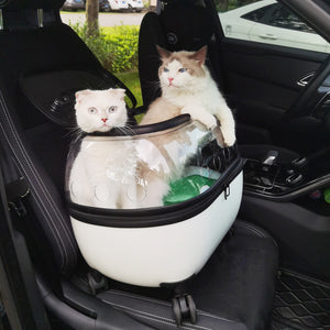 Large Capacity Cat Carrier with Rolling Wheels - Portable Pet Stroller for Outdoor Adventures