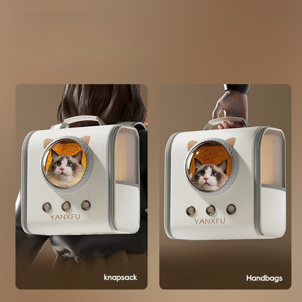 Winter Warm Cat Backpack for Small Pets - Portable Foldable Pet Carrier