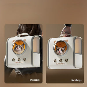 Winter Warm Cat Backpack for Small Pets - Portable Foldable Pet Carrier