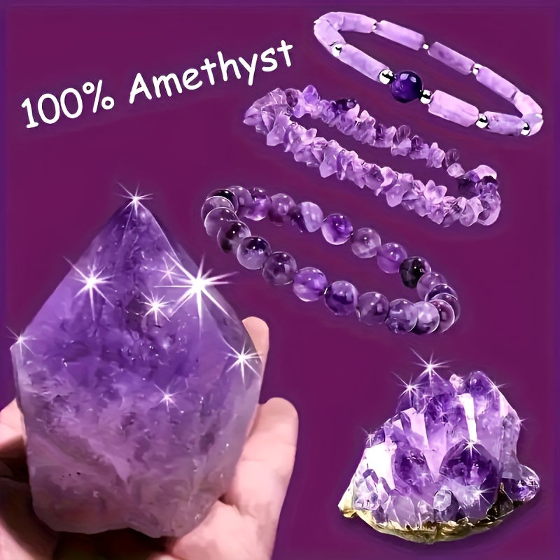 3pcs Natural Amethyst Bracelet Set