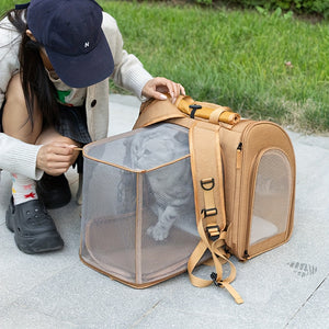 Backpacks for Transporting Cats, Expandable Design with Breathable Mesh