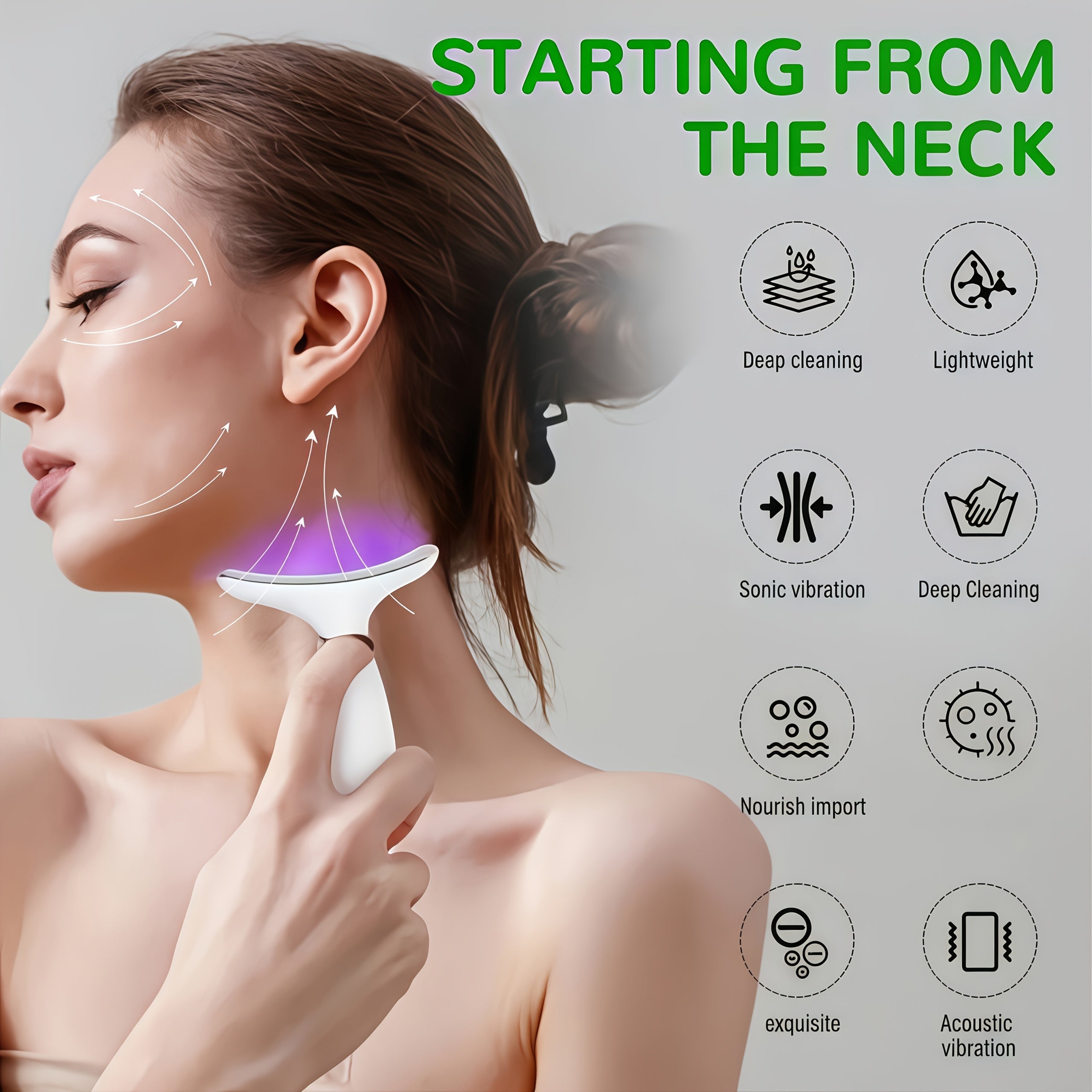 7-Mode Electric Beauty Device - LED Digital Display, Effective Relaxation and Facial Care