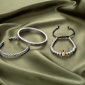 Set of Three Pieces Luxury Style Bracelet & Bangle