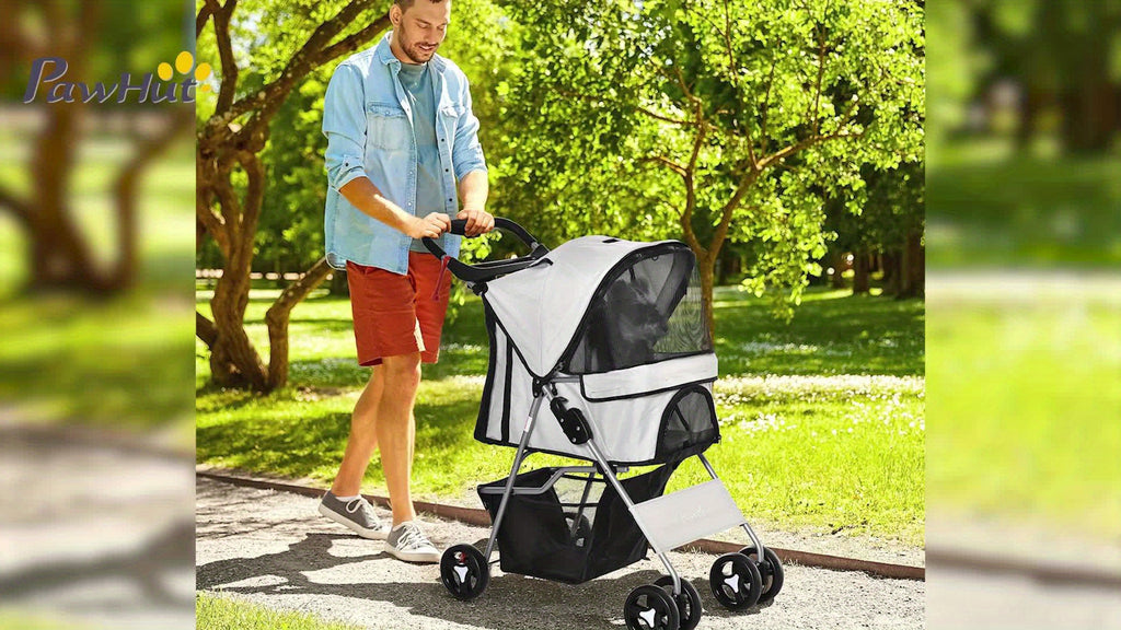 PawHut Dog Stroller, Foldable Pet Stroller For XS And Small Dogs And Cats