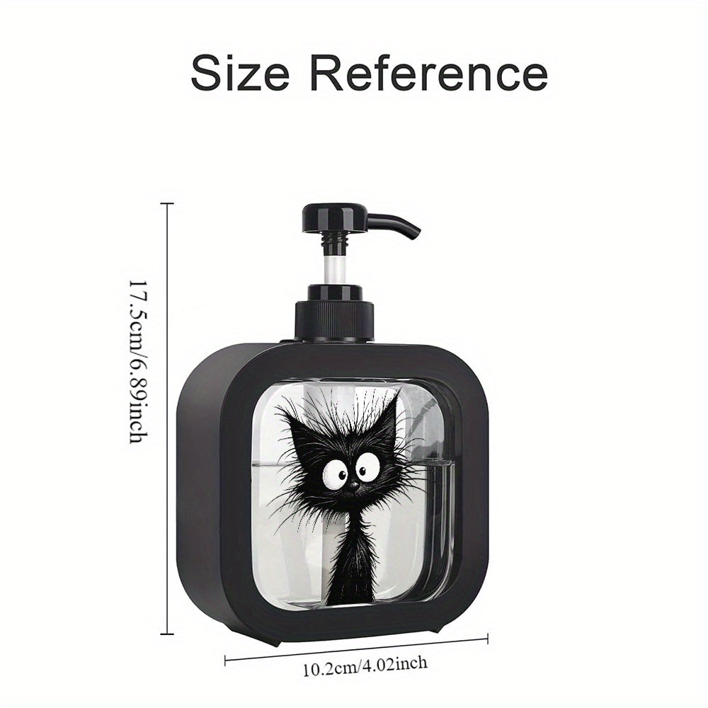 Cat-Shaped Soap Dispenser with Pump - Black & White Kitten Hand Soap Bottle, Cute Dispenser