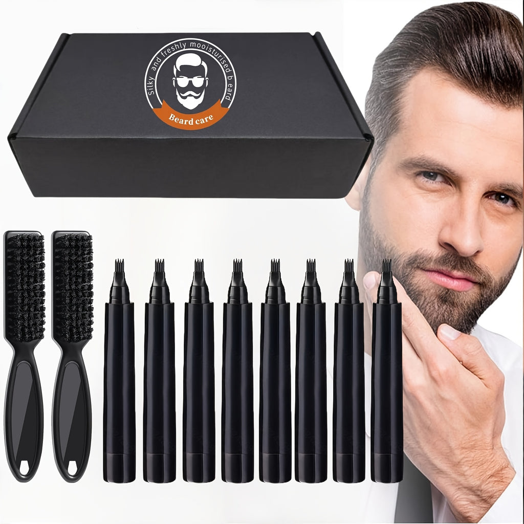 4/8 Pack Men's Beard Filling Pens, Long-Lasting Beard Pen Set with Brush