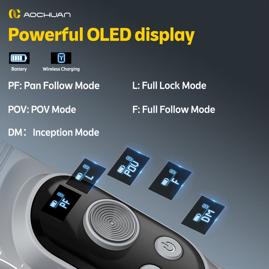 Smart XPro Cell Phone Gimbal Mount | Wireless Charging Support App Black