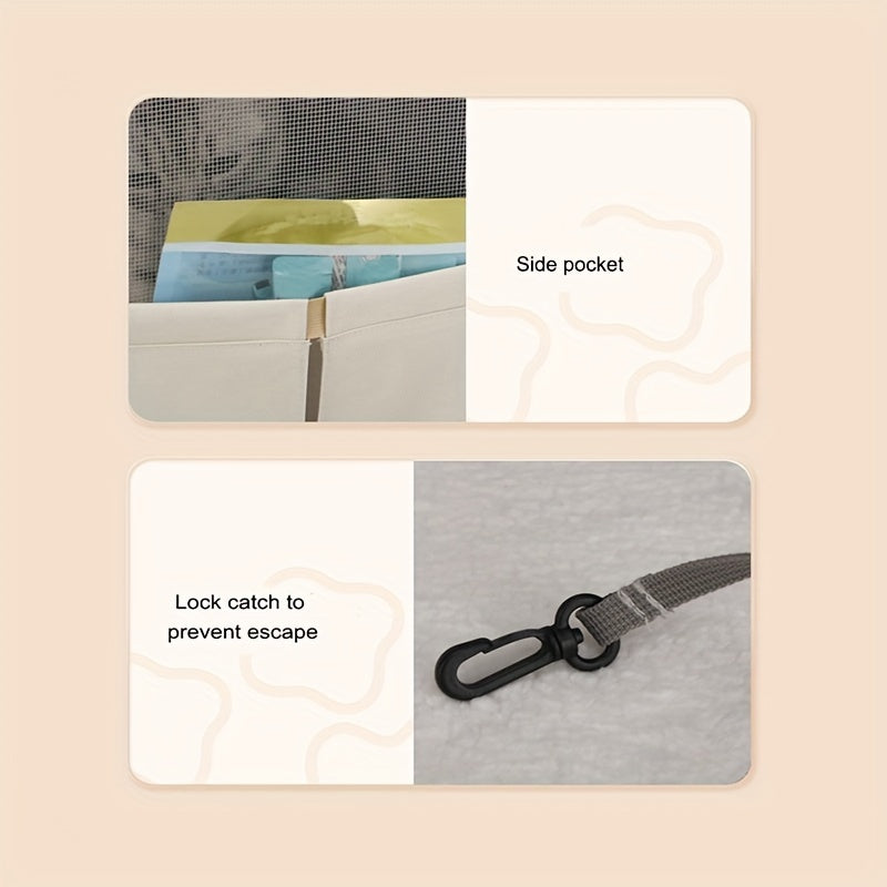 1pc Portable Pet Carrier, Lightweight And Foldable, Stylish And Breathable