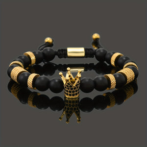 Royal Golden Crown Charm Men Bracelet