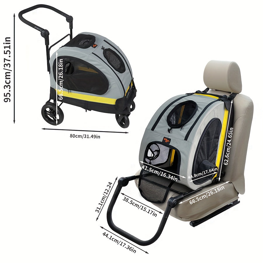 Bingopaw Convertible Travel Stroller for Small Dogs & Cats