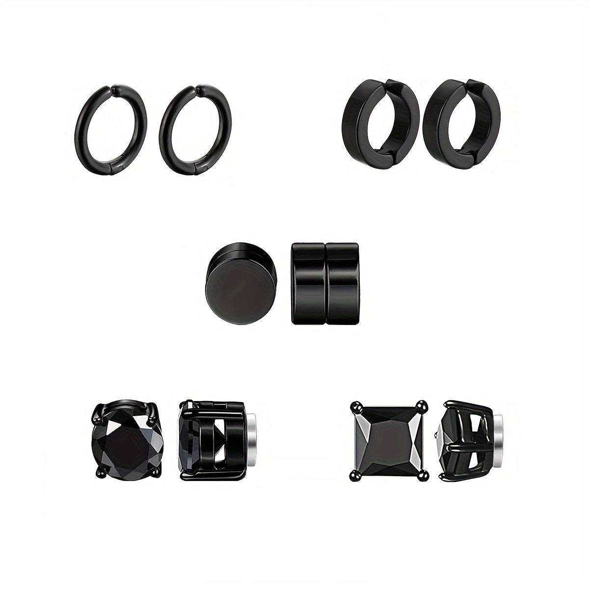 10 pcs/set classic 304 stainless steel ear clips, non perforated ear clip set, suitable for both men and women