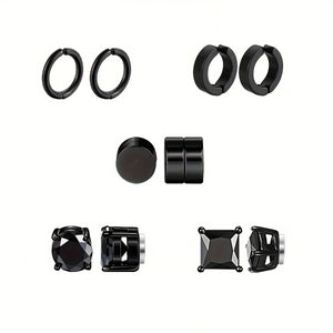 10 pcs/set classic 304 stainless steel ear clips, non perforated ear clip set, suitable for both men and women