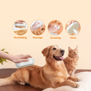 3-in-1 Rechargeable Cat & Dog Hair Removal Steam Comb with Bristles & Steam Technology