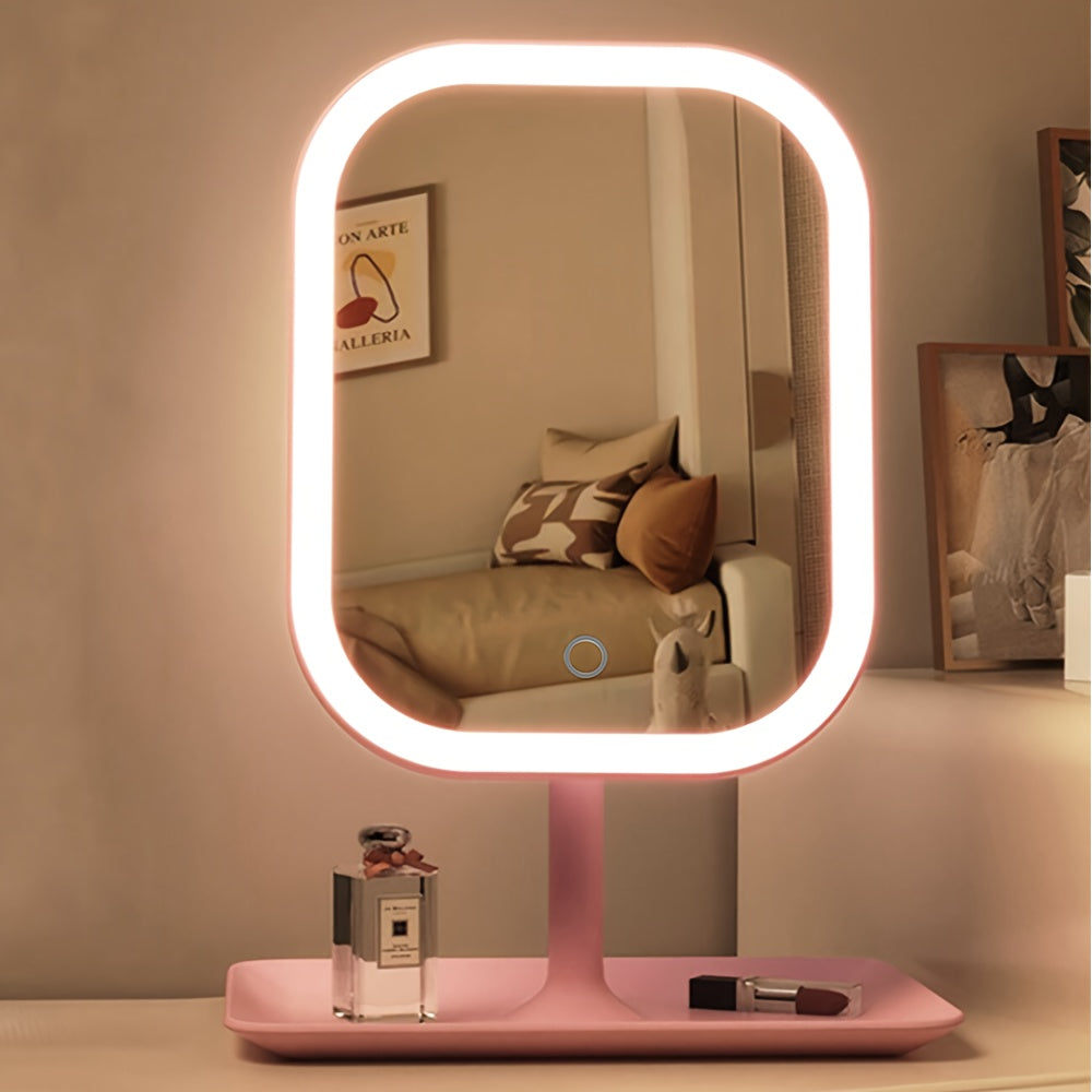 LED Makeup Mirror, Portable Travel Mirror Folding Mirror with 3 Light Modes