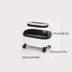 Large Capacity Cat Carrier with Rolling Wheels - Portable Pet Stroller for Outdoor Adventures