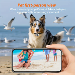 1080P Pet Camera with Display - Long-Lasting 350mAh Rechargeable Battery