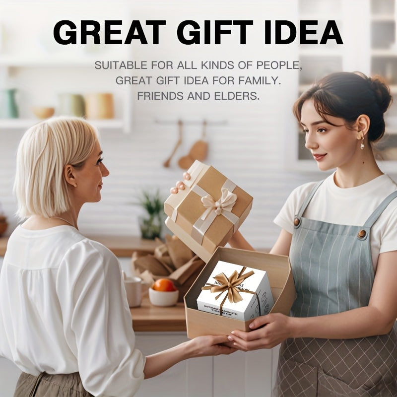 1 Automatic Stirring Coffee Cup with Temperature Display, USB Rechargeable