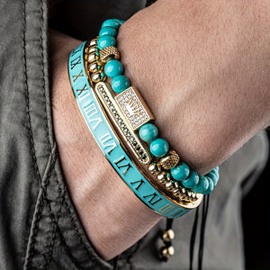 Set of 3 Luxury Royal Crown Men's Bracelets