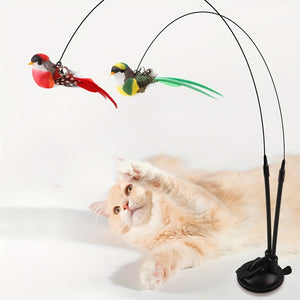 Interactive Cat Teasing Stick with Long Double Rod
