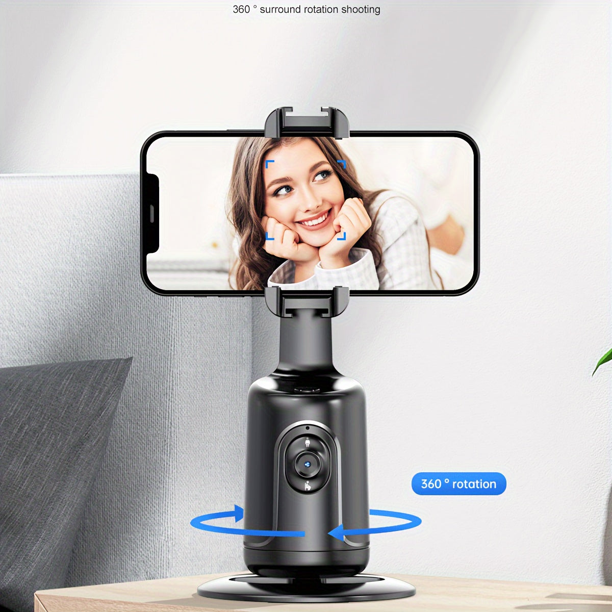 Auto Face Tracking Tripod - No App Required, 360° Rotation Face Body Phone Mount Smart Shooting Phone Tracking Holder - For Live Streaming & Video Recording - Suitable for Content Creators & YouTubers - Perfect Gift for Tech