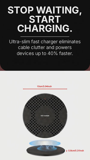 10W Fast Wireless Charger, Compatible with iPhone & Samsung